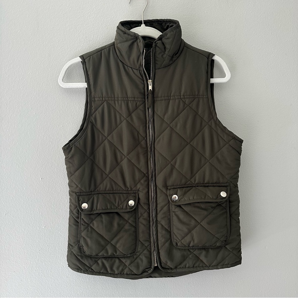 Thread & Supply (Small) Olive Green Quilted Puffer Vest